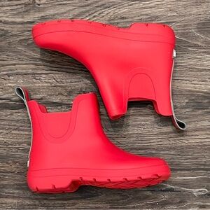 Totes Women's Red Chelsea Ankle Rain Boots with‎ Everywear® Technology